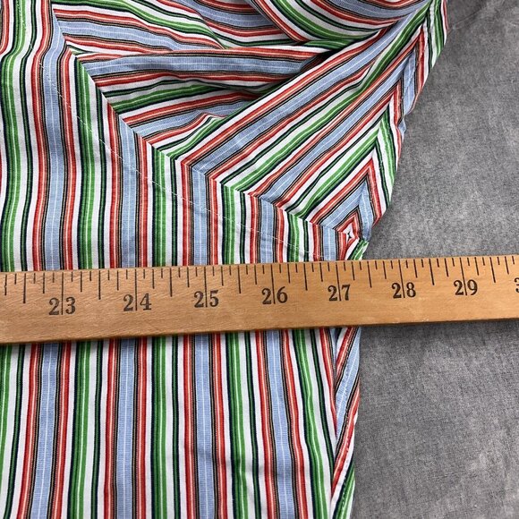 Polo Ralph Lauren Shirt Men 17.5 XLarge Red Green Stripe Regent Classic Fit - Picture 5 of 10